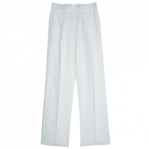 Pre Owned Armani Collezioni Off-White Linen Trousers M