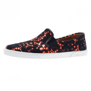 Pre Owned Jimmy Choo Neon Orange Lace Demi Loafers Size 38
