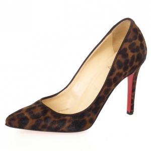 Pre Owned Christian Louboutin Leopard Pony Hair Pigalle Pumps Size 37