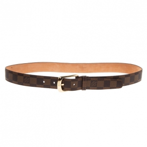Pre Owned Louis Vuitton Damier Ebene Ellipse Belt 85CM