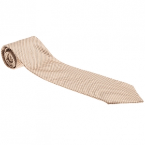 Pre Owned Fendi Gold Embroidered Silk Tie