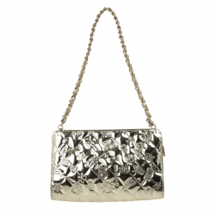 Pre Owned Chanel Gold Leather 'Lucky Charms' Pochette