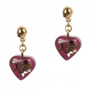 Pre Owned Louis Vuitton Inclusion Heart Earrings
