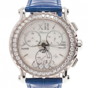 Pre Owned Chopard White Stainless Steel & Gold Happy Sport 288506-2001 Women's Wristwatch 40MM