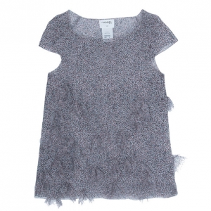 Pre Owned Chanel Silk Dotted Top S