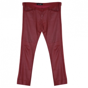 Pre Owned Isabel Marant Red Dana Leather Trousers M