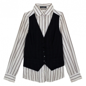 Pre Owned Dolce and Gabbana Fergie Limited Edition Striped Shirt S