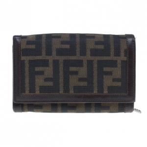 Pre Owned Fendi Zucca Flap Wallet