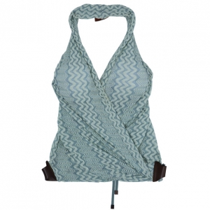 Pre Owned Missoni Green Knit Halter Wrap Top S