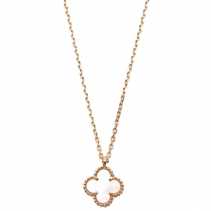 Pre Owned Van Cleef & Arpels Sweet Alhambra Mother of Pearl Pendant Necklace