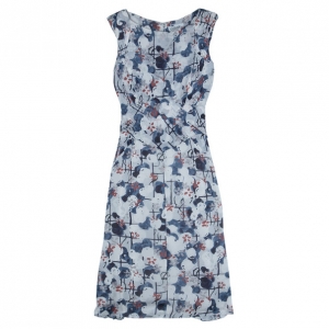 Pre Owned Chanel Floral Silk Printed Dress M
