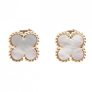 Pre Owned Van Cleef & Arpels Sweet Alhambra Mother of Pearl Stud Earrings