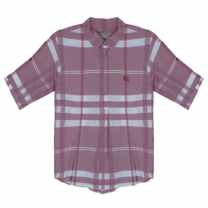 Pre Owned Burberry Brit Check Cotton Coral Pink Tunic Shirt XL