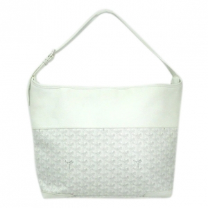 Pre Owned Goyard White Canvas Grenadine Hobo