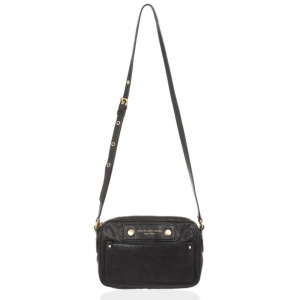 Pre Owned Marc by Marc Jacobs Black Preppy Camera Buffalo Leather Crossbody Bag