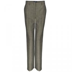 Pre Owned Chanel Metallic Herringbone Trousers Size M