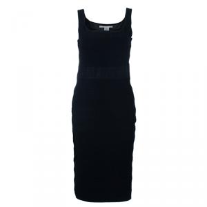 Pre Owned Diane Von Furstenberg Black Stitches Bandage Dress M
