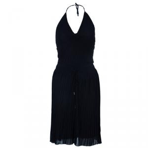 Pre Owned Gucci Black Halterneck Chiffon Dress S