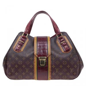 Pre Owned Louis Vuitton Monogram Canvas and Alligator Skin Limited Edition Mirage Griet Satchel