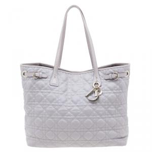 Pre Owned Dior Grey Coated Canvas Medium Panarea Tote