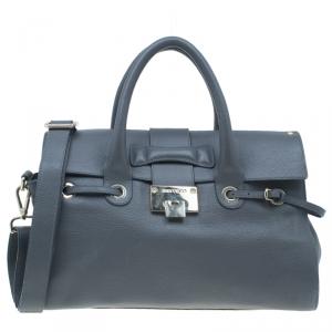 Pre Owned Jimmy Choo Grey Leather Rosalie Satchel