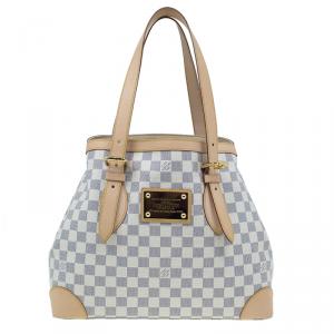 Pre Owned Louis Vuitton Damier Azur Canvas Hampstead MM 