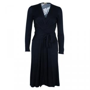 Pre Owned Issa Black Printed Silk Jersey Dress M