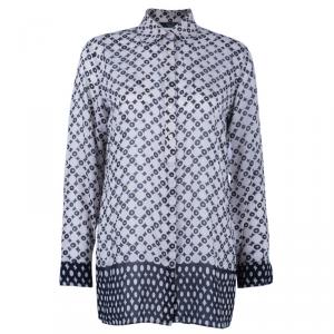 Pre Owned Weekend Max Mara Geometric Print Silk Shirt S
