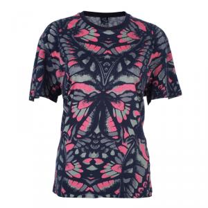 Pre Owned McQ By Alexander McQueen Butterfly Printed Boyfriend T-Shirt L
