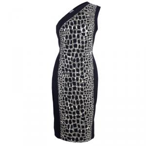 Pre Owned Philosophy Di Alberta Ferretti One Shoulder Embellished Dress M