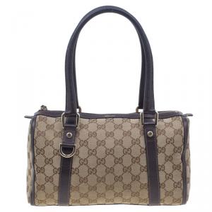 Pre Owned Gucci Brown Monogram Canvas Small Joy Boston Bag