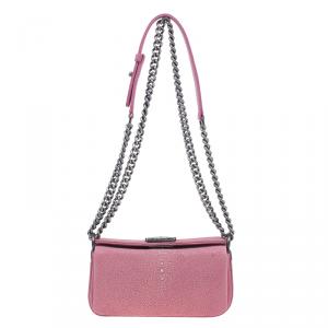 Pre Owned Gucci Metallic Black Leather Small Galaxy 