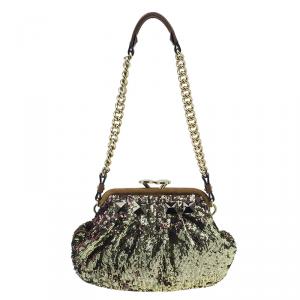 Pre Owned Marc Jacobs Bronze Sequins Little Stam Bag