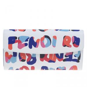 Pre Owned Fendi Multicolored Calfskin Continental Crayons Simply Wallet