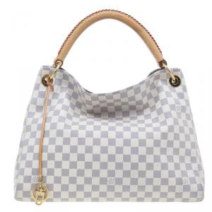 Pre Owned Louis Vuitton Coated Canvas Damier Azur Artsy GM