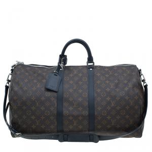 Pre Owned Louis Vuitton Monogram Canvas Bandouliere Keepall 55