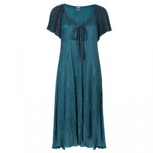 Pre Owned M Missoni Textured Metallic Dress L