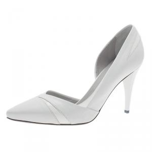 Pre Owned McQ by Alexander McQueen White Leather Lex D'orsay Pumps Size 39