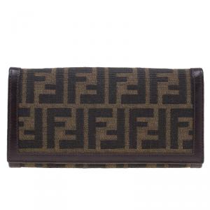 Pre Owned Fendi Zucca Canvas Continental Wallet