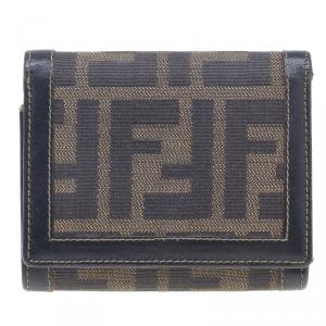 Pre Owned Fendi Zucca Flap Compact Wallet