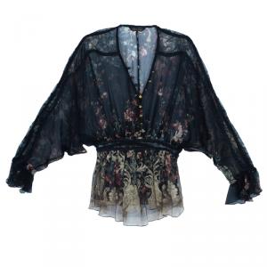 Roberto Cavalli Floral Silk Chiffon Blouse