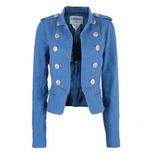 Pre Owned Chanel Denim Nautical Cropped Jacket S