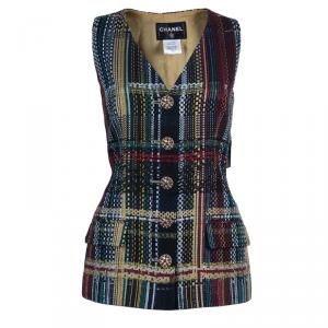 Pre Owned Chanel Multicolor Tweed Vest L