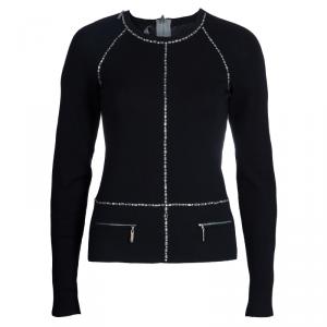 Pre Owned Chanel Black Knit Sweater S