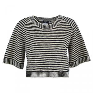 Pre Owned Chanel Striped Knit Crop Top S