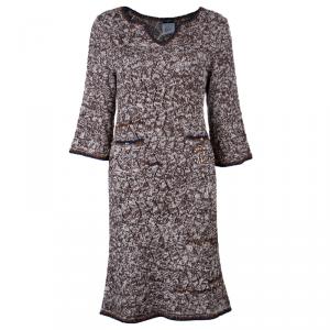 Pre Owned Chanel Brown Two Pocket Knit Dress M