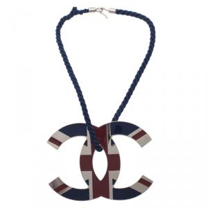 Pre Owned Chanel CC Large Union Jack Pendant Necklace