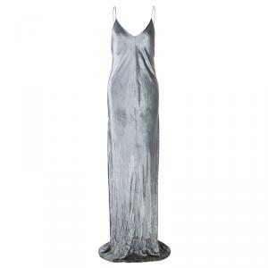 Pre Owned T By Alexander Wang Panne Velvet Silver Camisole Maxi Dress M