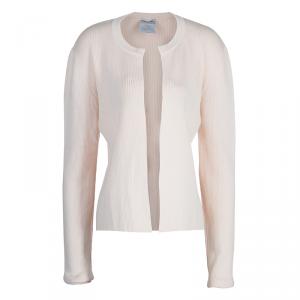 Pre Owned Chanel Light Pink Cardigan M