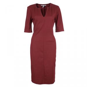 Pre Owned Diane Von Furstenberg Aurora Wool Sheath Dress L